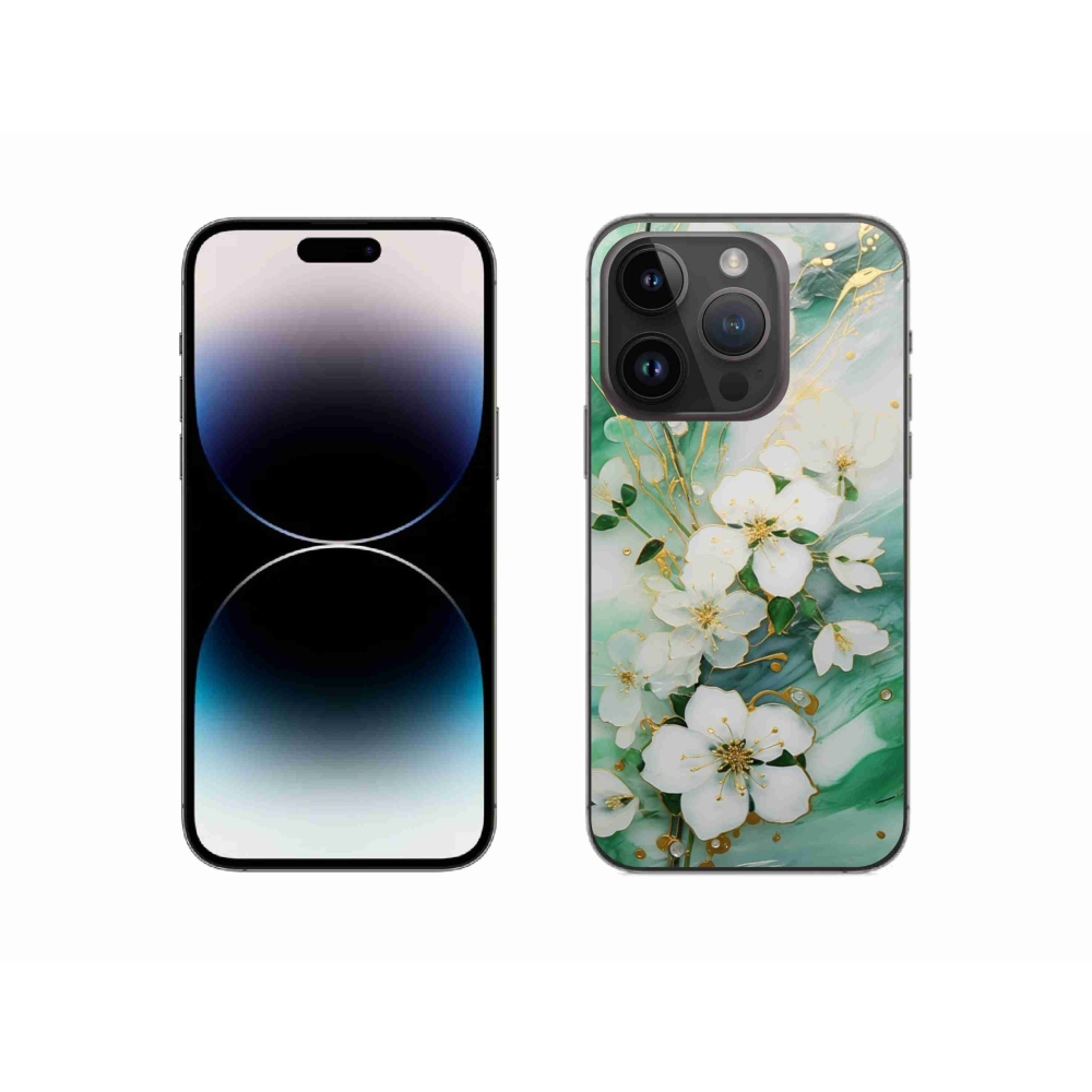 Gélový kryt mmCase na iPhone 14 Pro - nežné kvety
