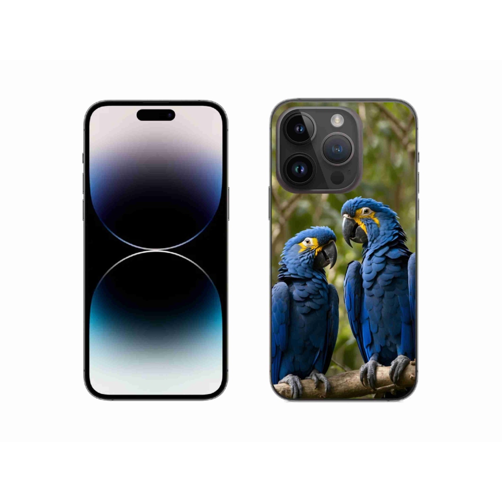 Gélový kryt mmCase na iPhone 14 Pro - papagájové duo