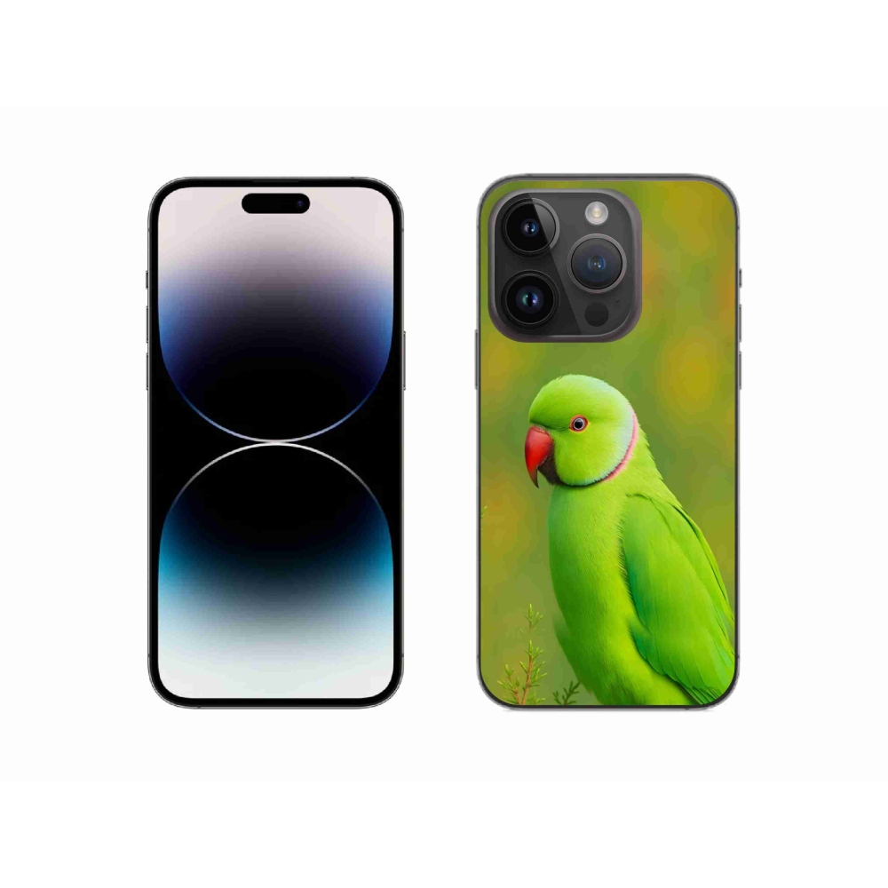 Gélový kryt mmCase na iPhone 14 Pro - papagáj alexander 2