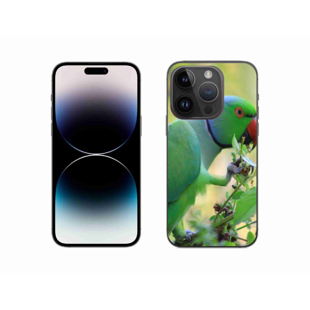 Gélový kryt mmCase na iPhone 14 Pro - papagáj Alexandr