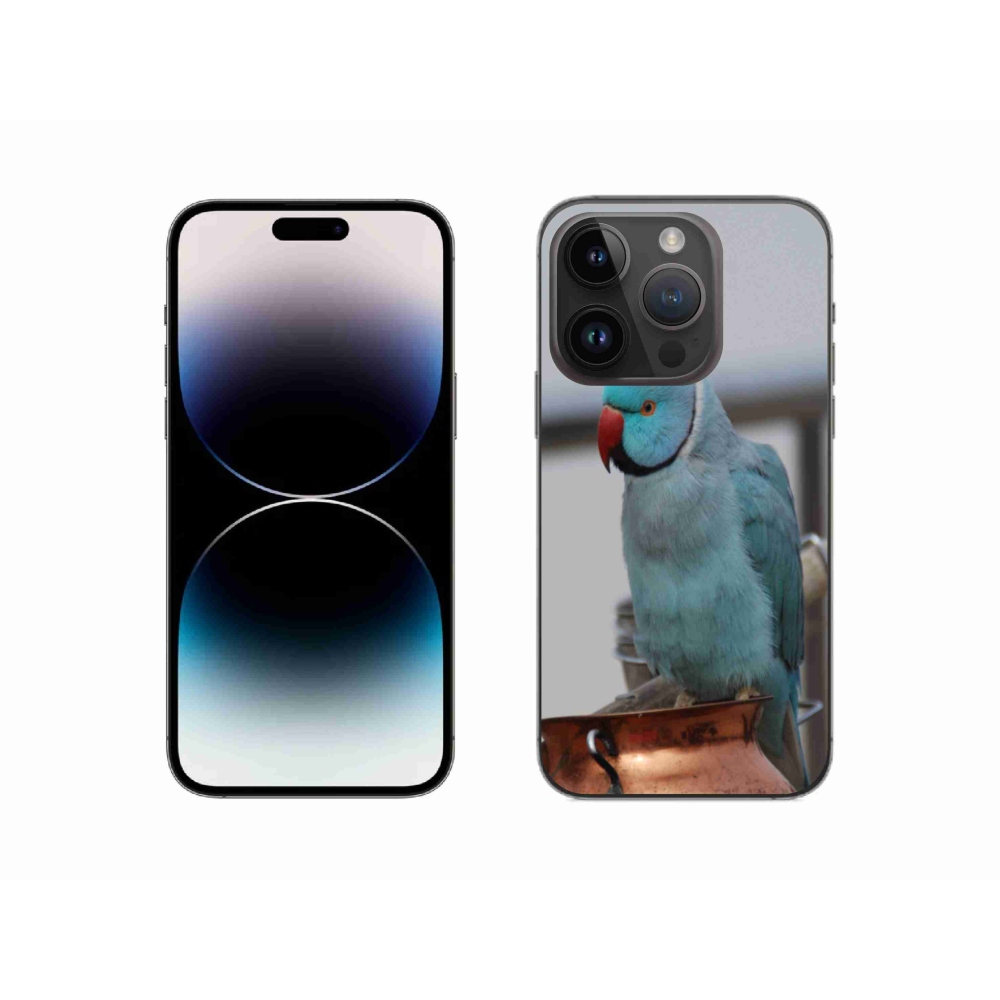 Gélový kryt mmCase na iPhone 14 Pro - papagáj alexander modrý