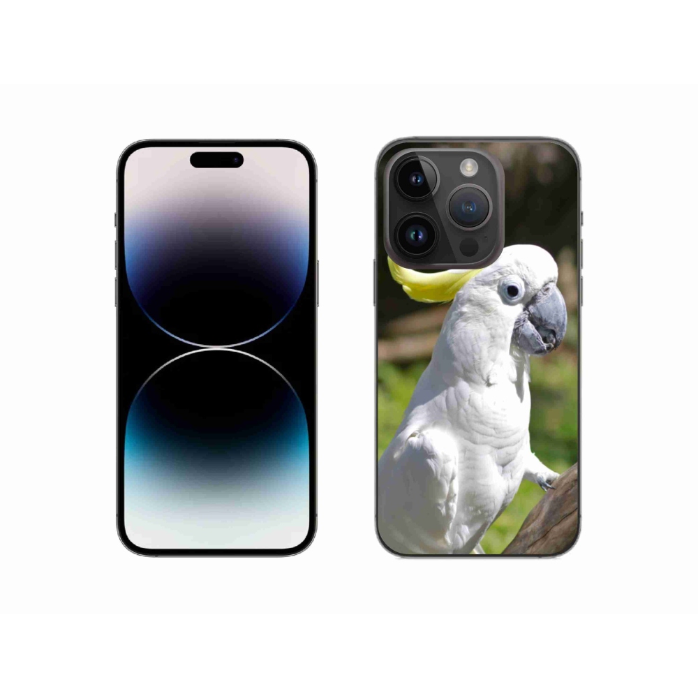Gélový kryt mmCase na iPhone 14 Pro - papagáj kakadu 2