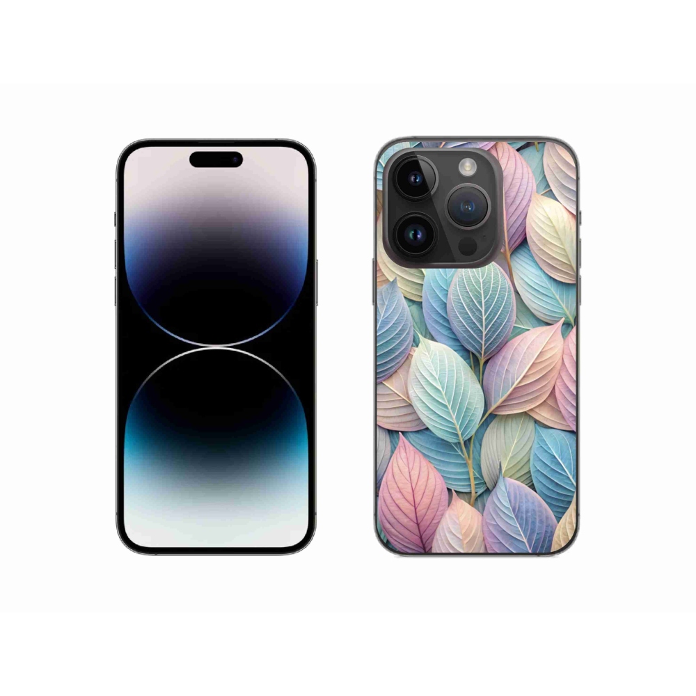 Gélový kryt mmCase na iPhone 14 Pro - pastelové listy