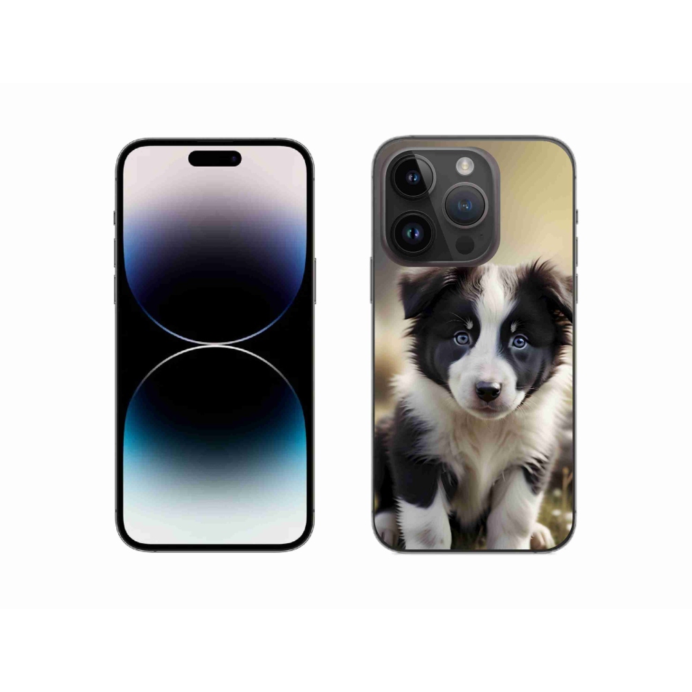Gélový kryt mmCase na iPhone 14 Pro - roztomilá border kólia