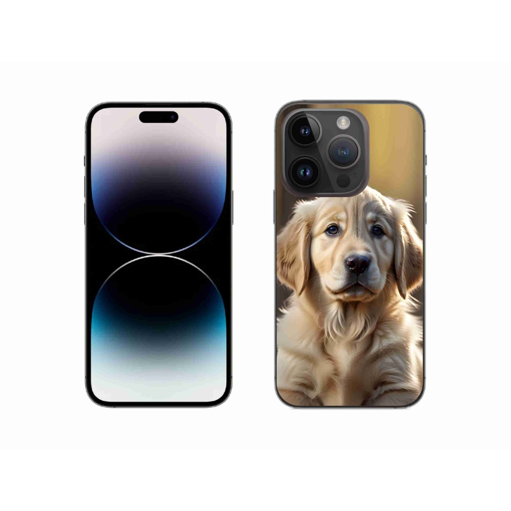 Gélový kryt mmCase na iPhone 14 Pro - roztomilý zlatý retriever