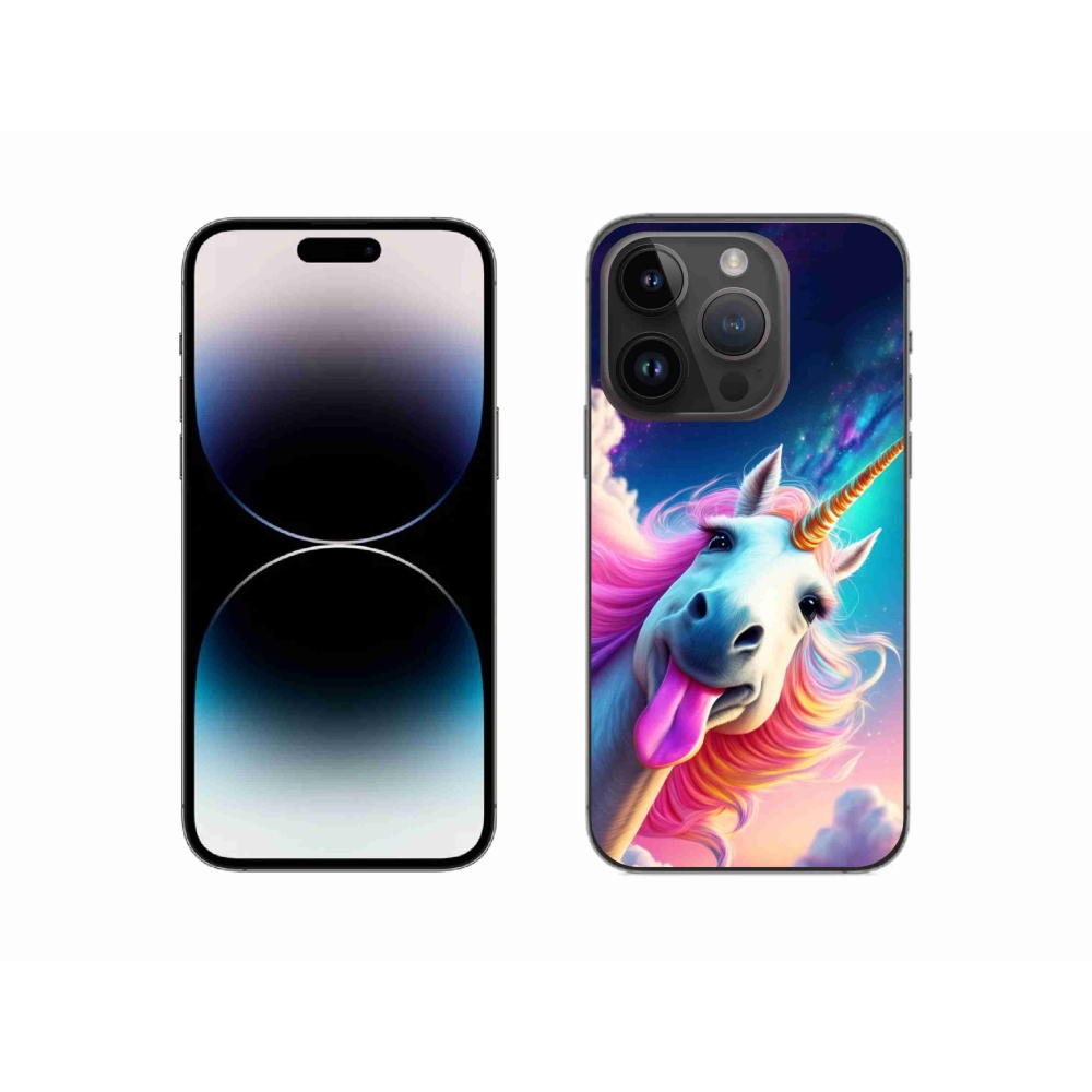 Gélový kryt mmCase na iPhone 14 Pro - šialený jednorožec