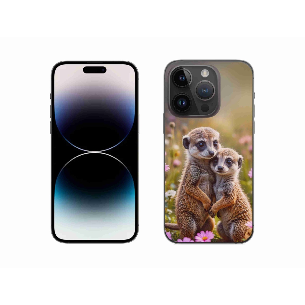 Gélový kryt mmCase na iPhone 14 Pro - surikatí duo