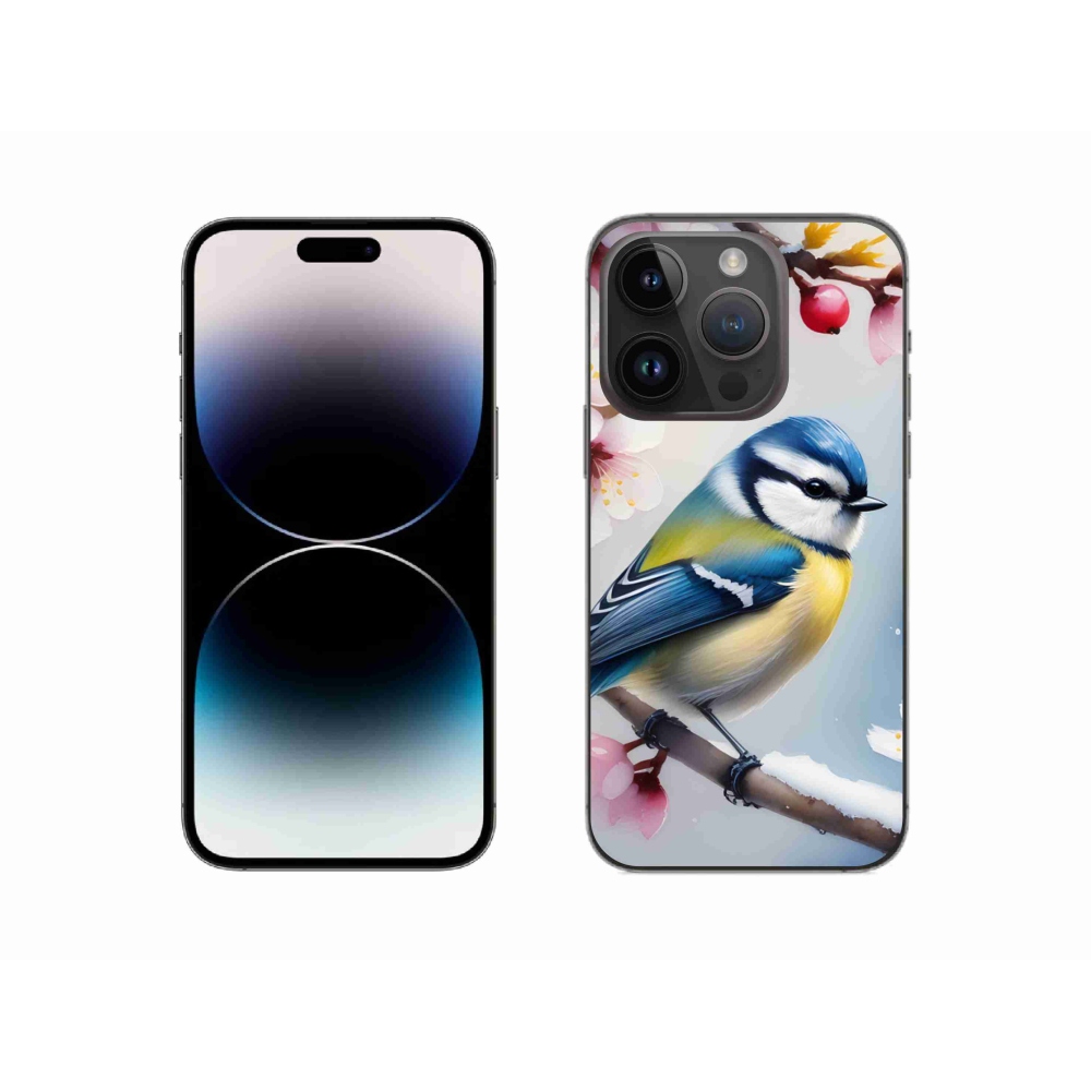 Gélový kryt mmCase na iPhone 14 Pro - sýkorka