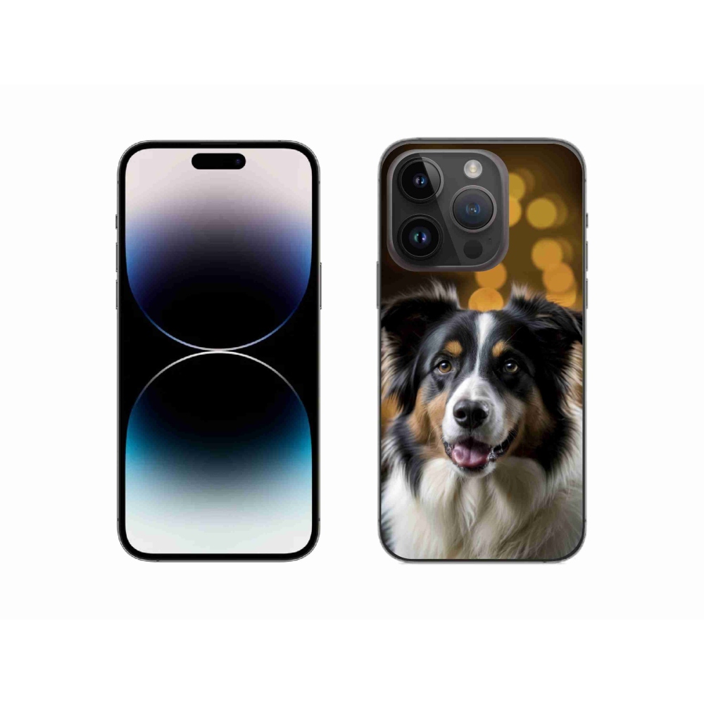 Gélový kryt mmCase na iPhone 14 Pro - usmievavý austrálsky ovčiak