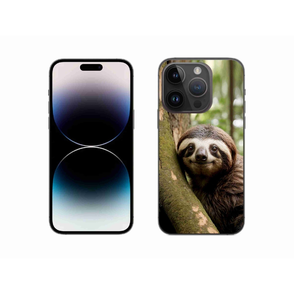 Gélový kryt mmCase na iPhone 14 Pro - usmievavý leňochod