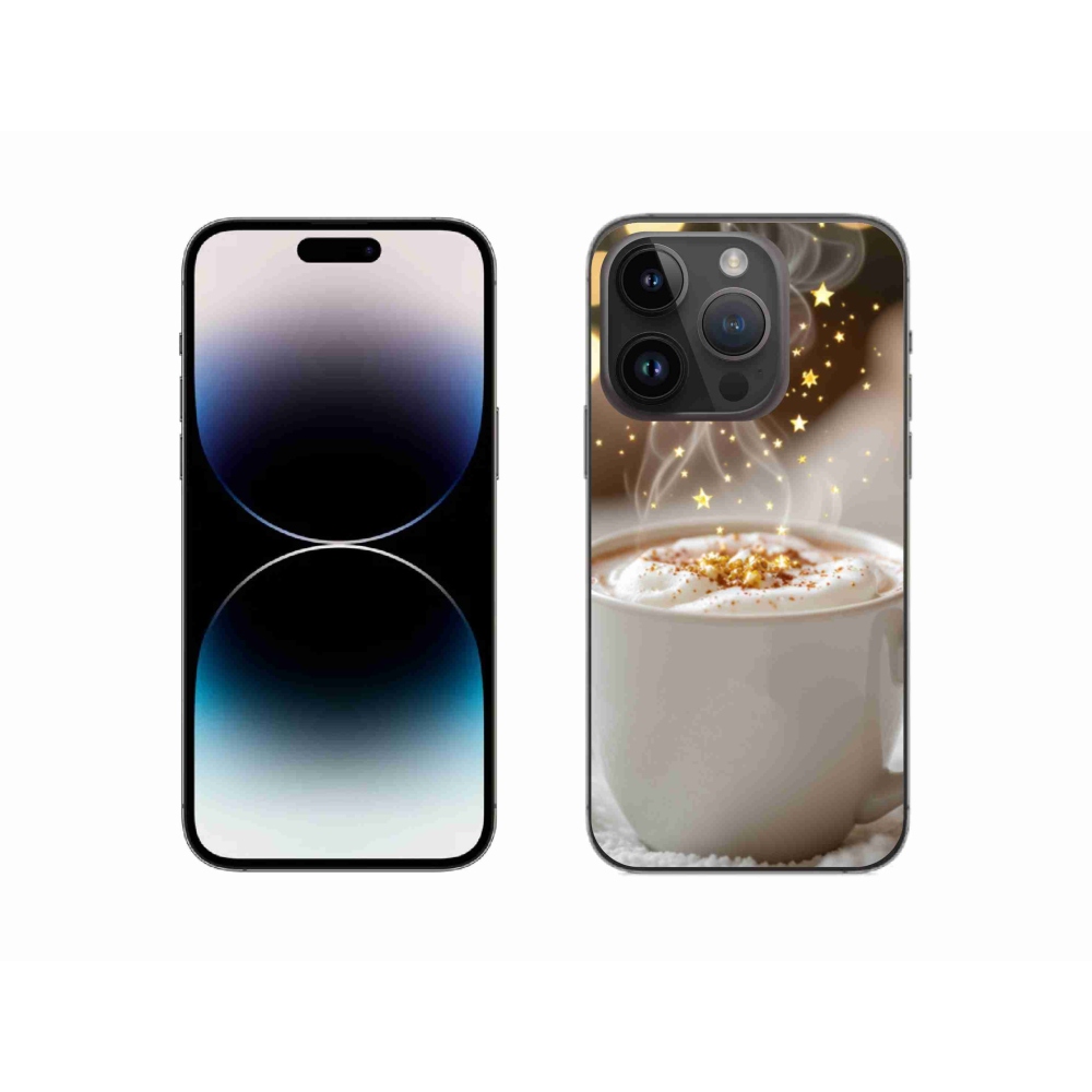 Gélový kryt mmCase na iPhone 14 Pro - vianočný horúci nápoj