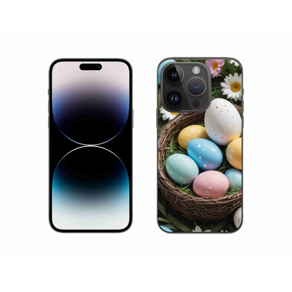 Gélový kryt mmCase na iPhone 14 Pro - veľkonočné vajíčka 2