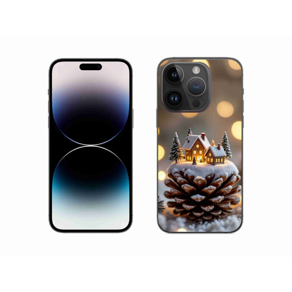 Gélový kryt mmCase na iPhone 14 Pro - zimná dedinka