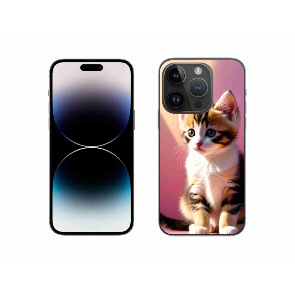 Gélový kryt mmCase na iPhone 14 Pro - zvedavé mačiatko 2