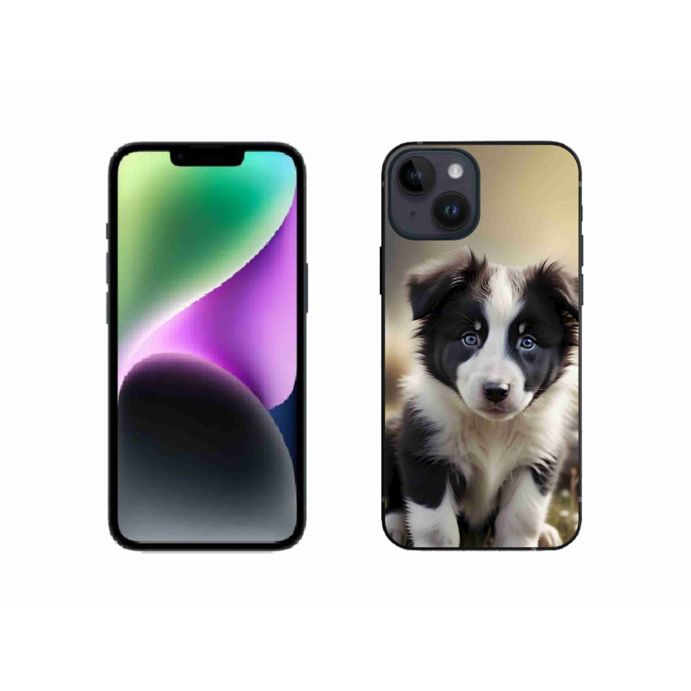 Gélový kryt mmCase na iPhone 14 - roztomilá border kólia