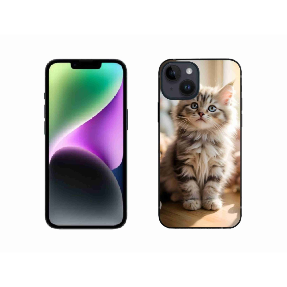 Gélový kryt mmCase na iPhone 14 - roztomilé mačiatko 10