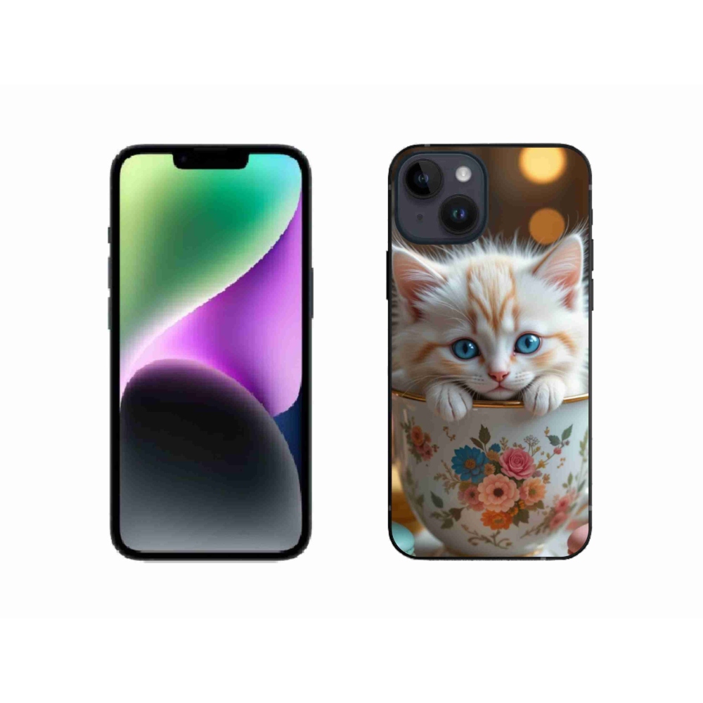 Gélový kryt mmCase na iPhone 14 - roztomilé mačiatko 6