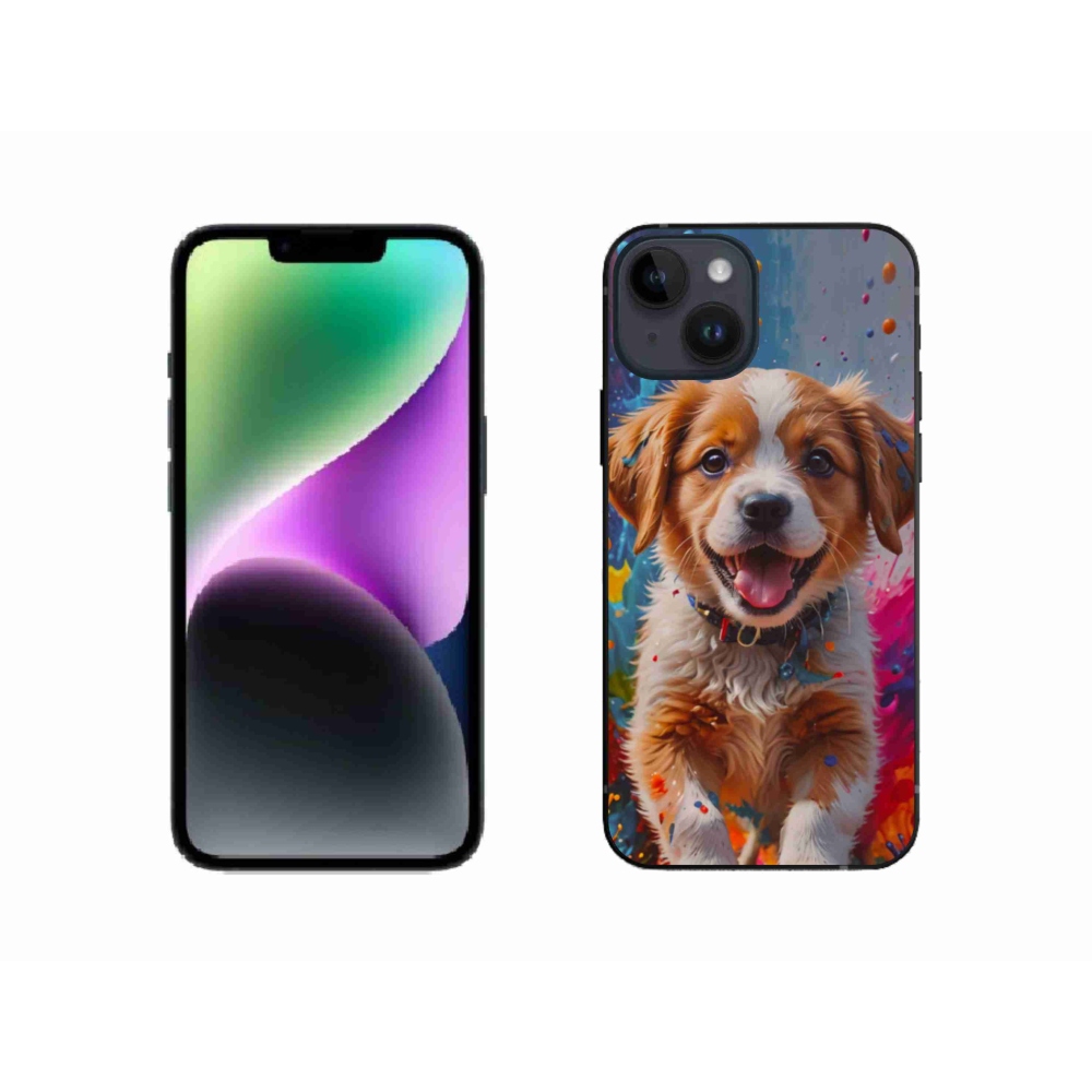 Gélový kryt mmCase na iPhone 14 - roztomilé šteňa 3