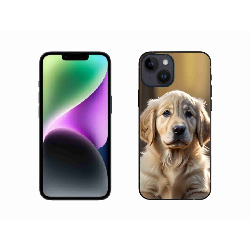 Gélový kryt mmCase na iPhone 14 - roztomilý zlatý retriever