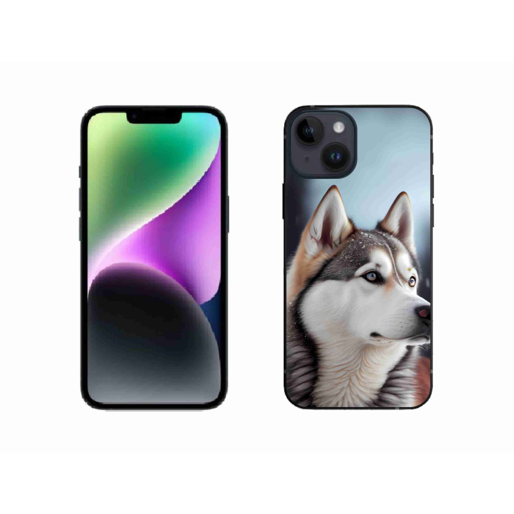 Gélový kryt mmCase na iPhone 14 - sibírsky husky