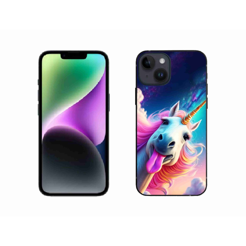 Gélový kryt mmCase na iPhone 14 - šialený jednorožec