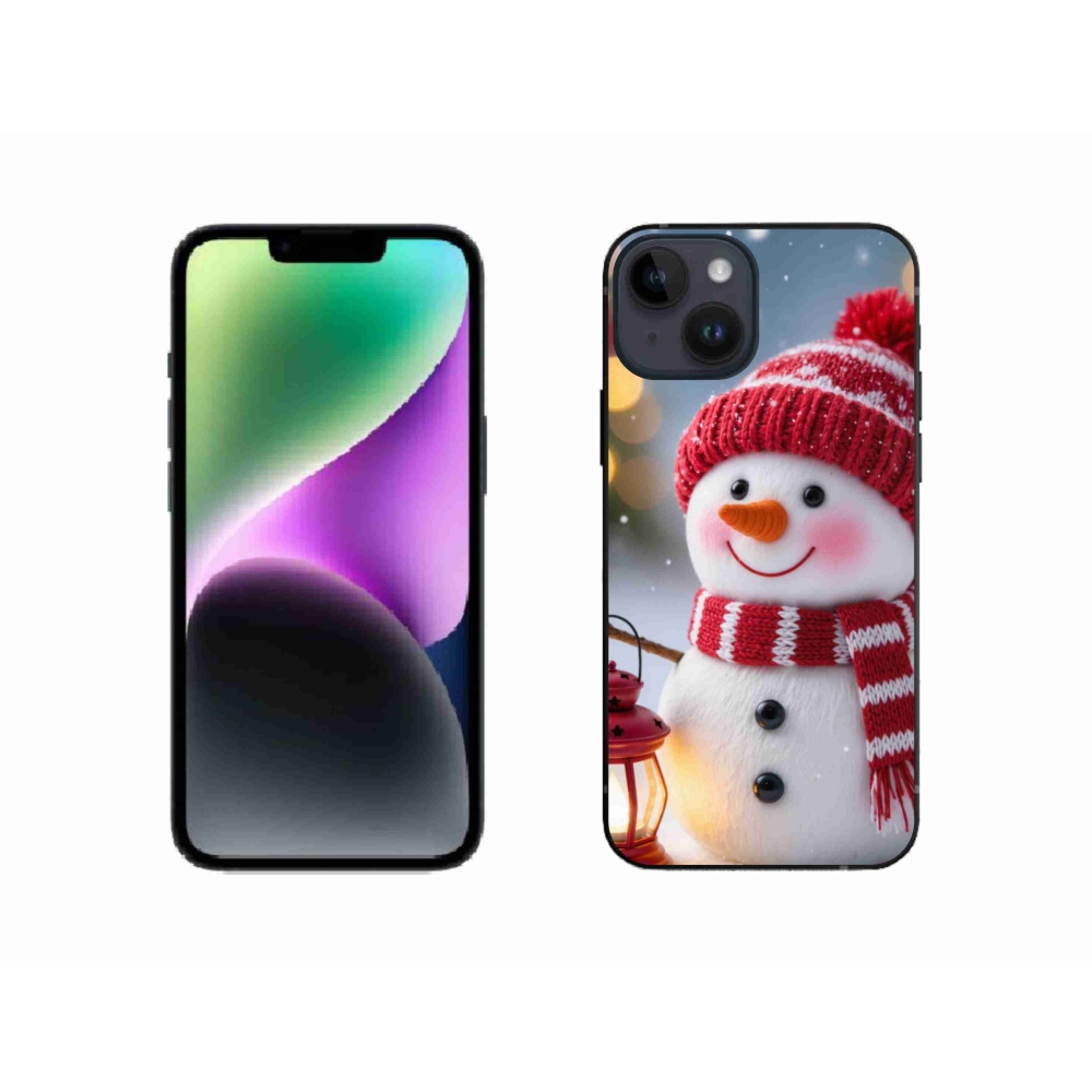 Gélový kryt mmCase na iPhone 14 - snehuliak 2