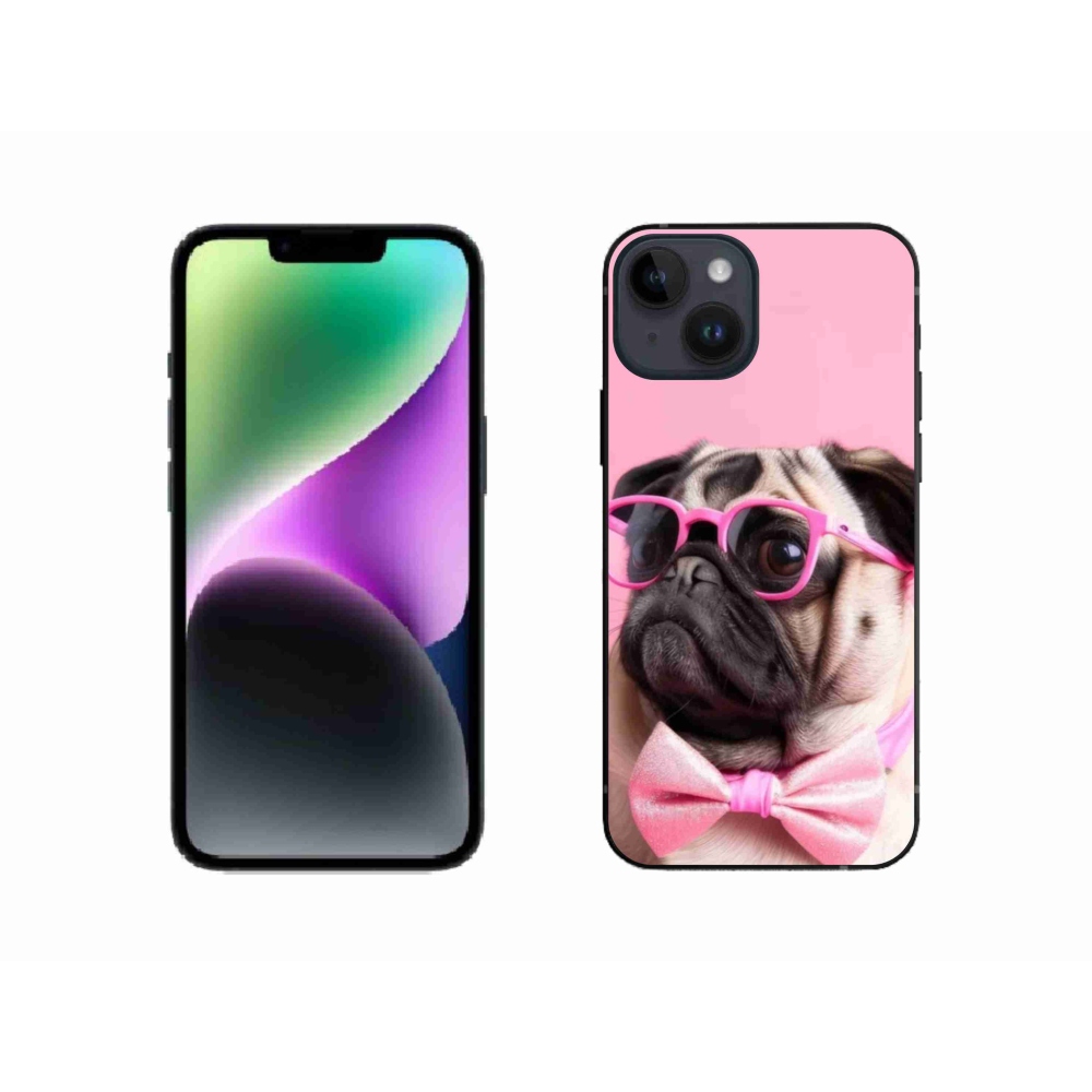 Gélový kryt mmCase na iPhone 14 - štýlový mops