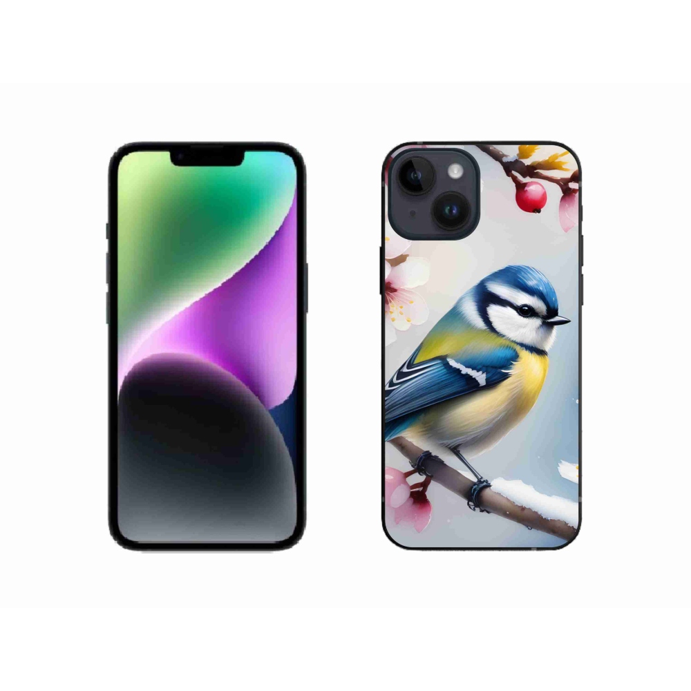 Gélový kryt mmCase na iPhone 14 - sýkorka