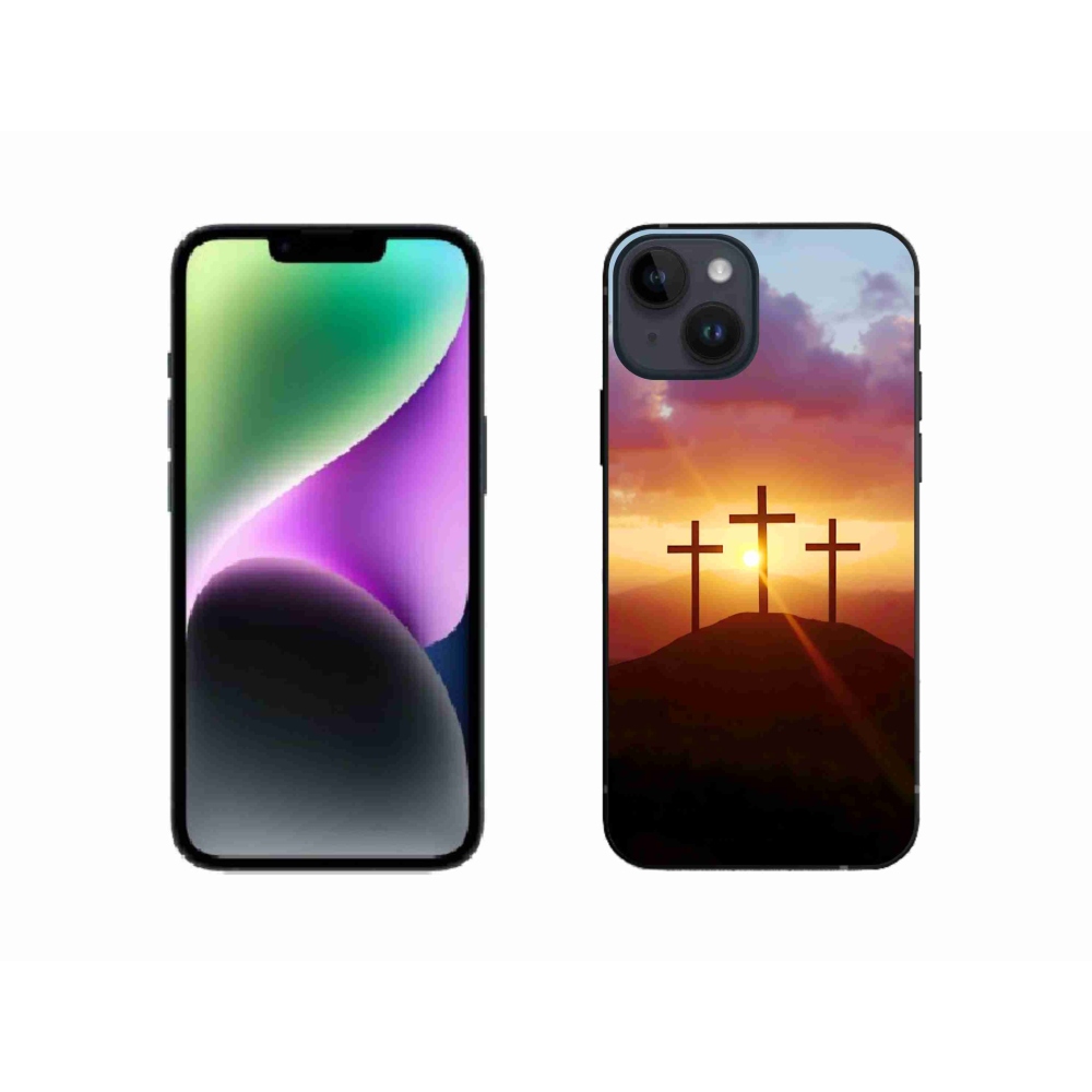 Gélový kryt mmCase na iPhone 14 - tri kríža