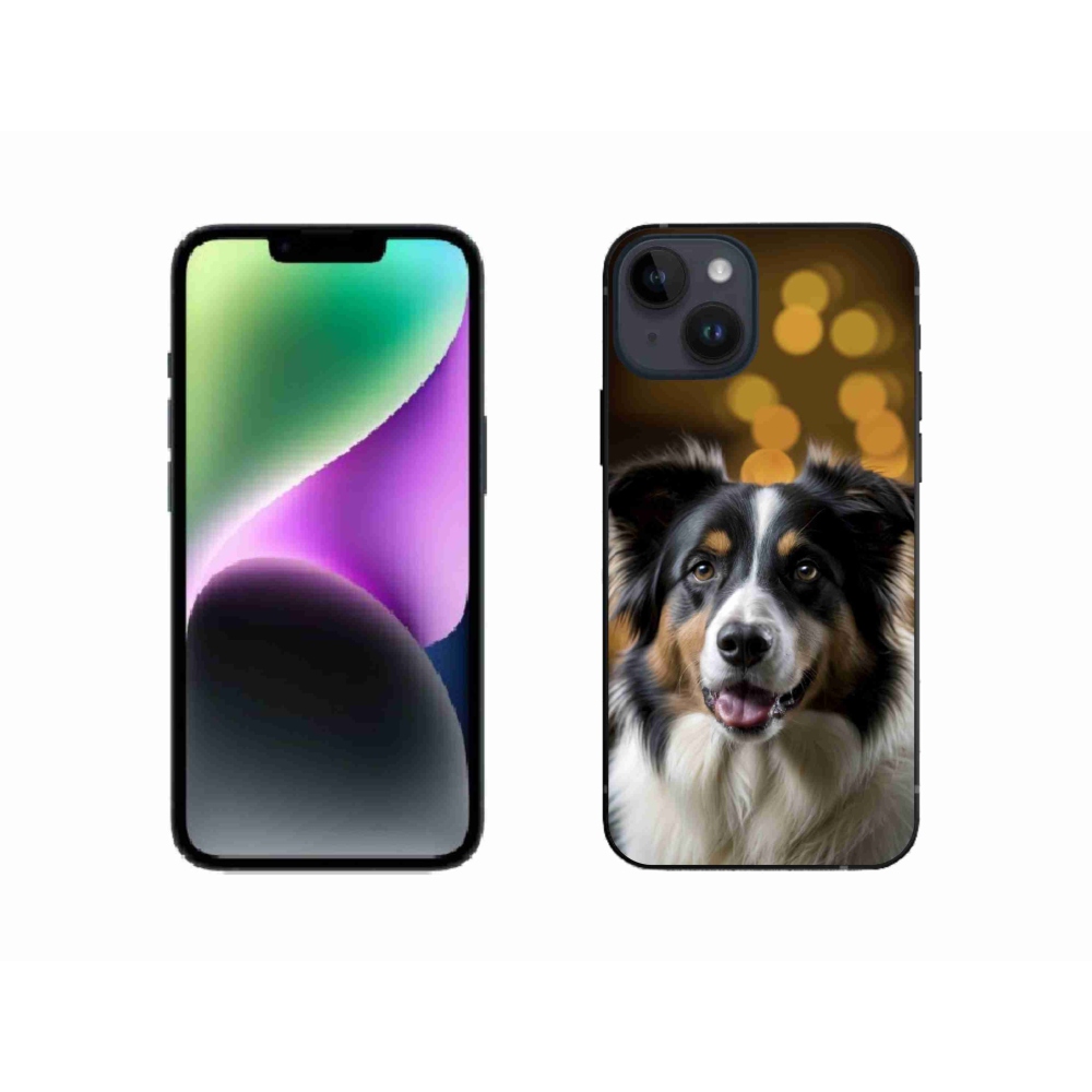 Gélový kryt mmCase na iPhone 14 - usmievavý austrálsky ovčiak