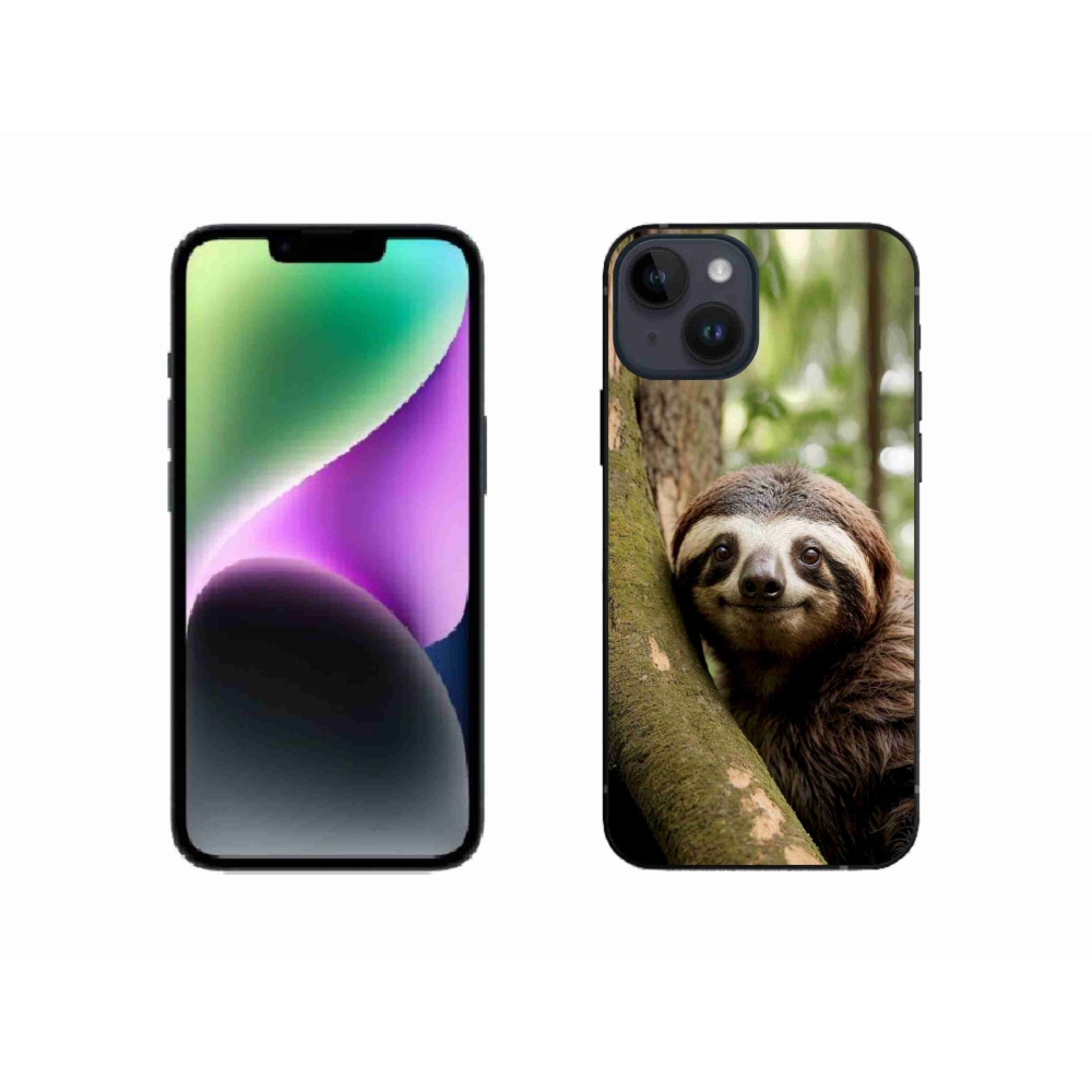Gélový kryt mmCase na iPhone 14 - usmievavý leňochod