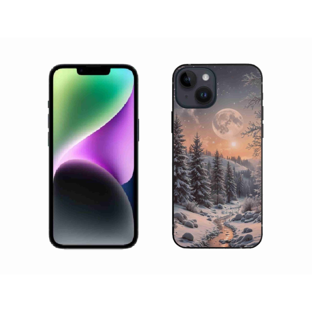 Gélový kryt mmCase na iPhone 14 - zimná krajina 2