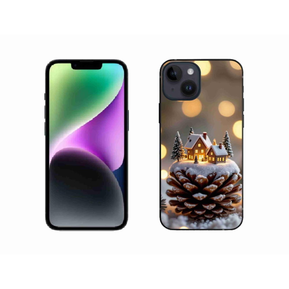 Gélový kryt mmCase na iPhone 14 - zimná dedinka