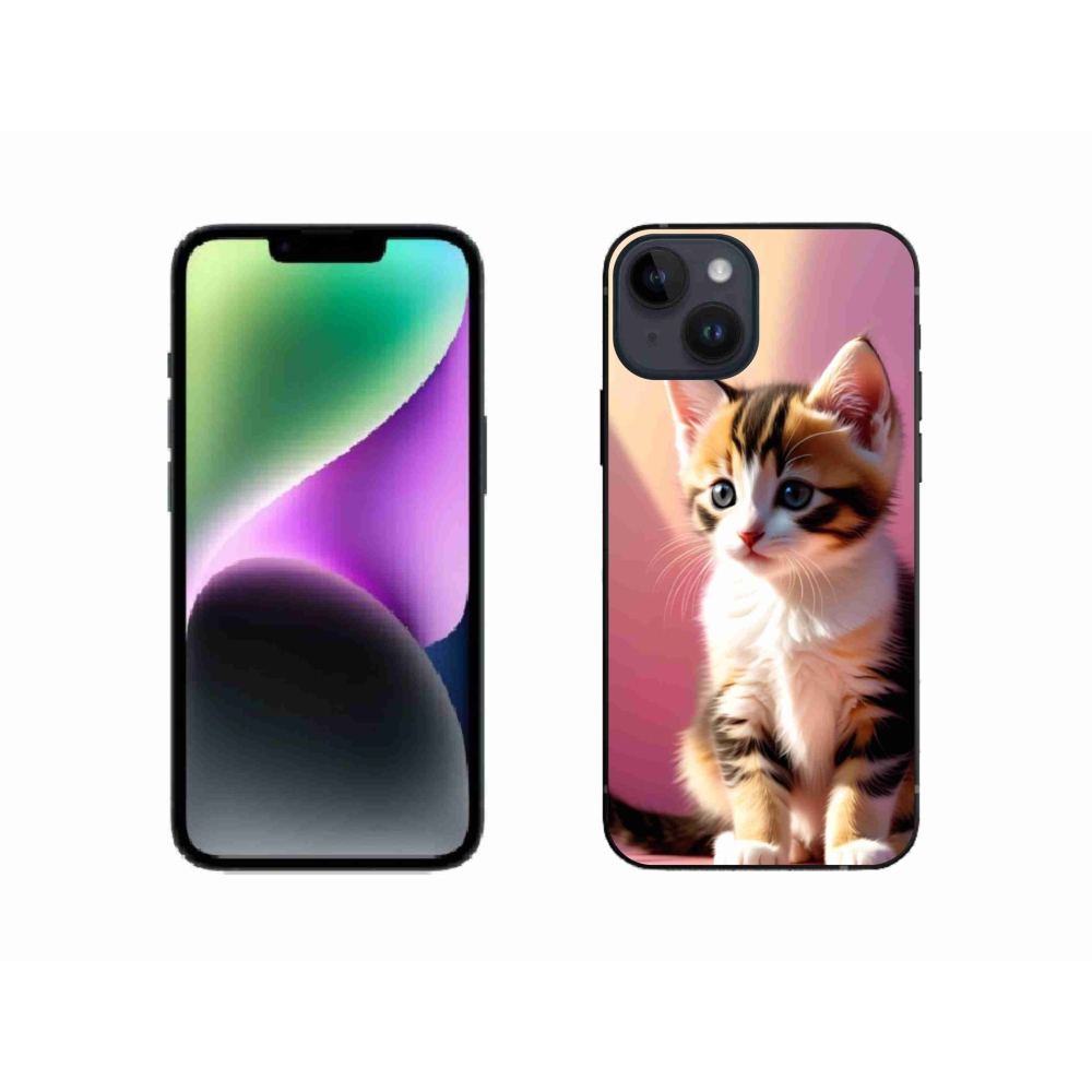 Gélový kryt mmCase na iPhone 14 - zvedavé mačiatko 2