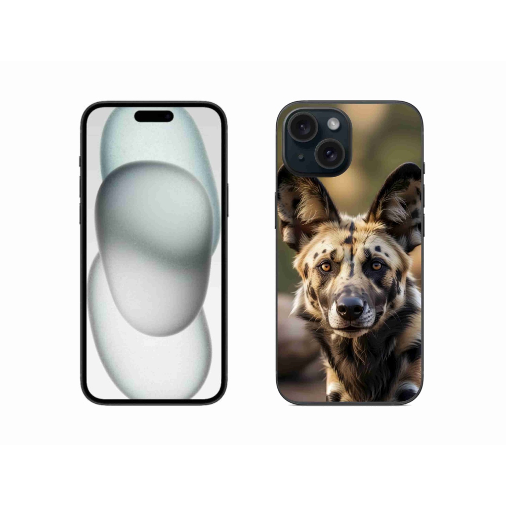 Gélový kryt mmCase na iPhone 15 - africký divoký pes