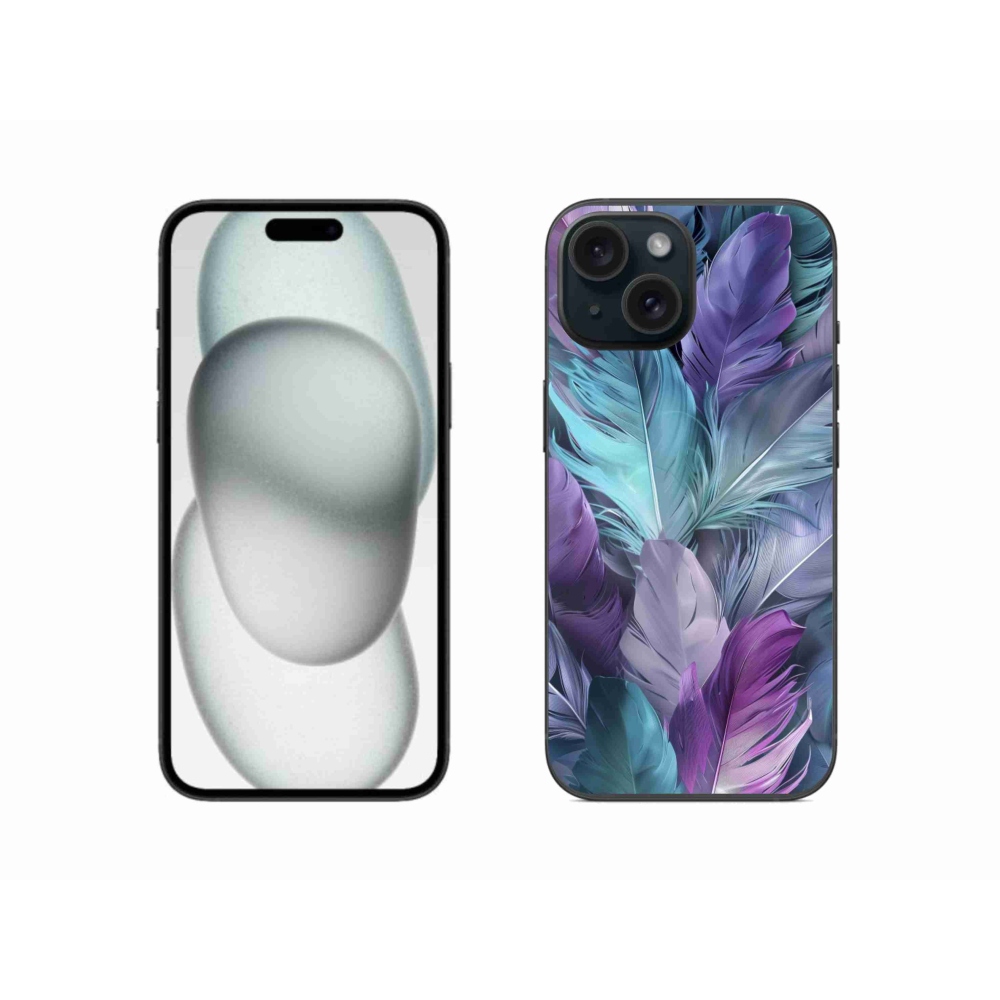 Gélový kryt mmCase na iPhone 15 - farebné perie 2