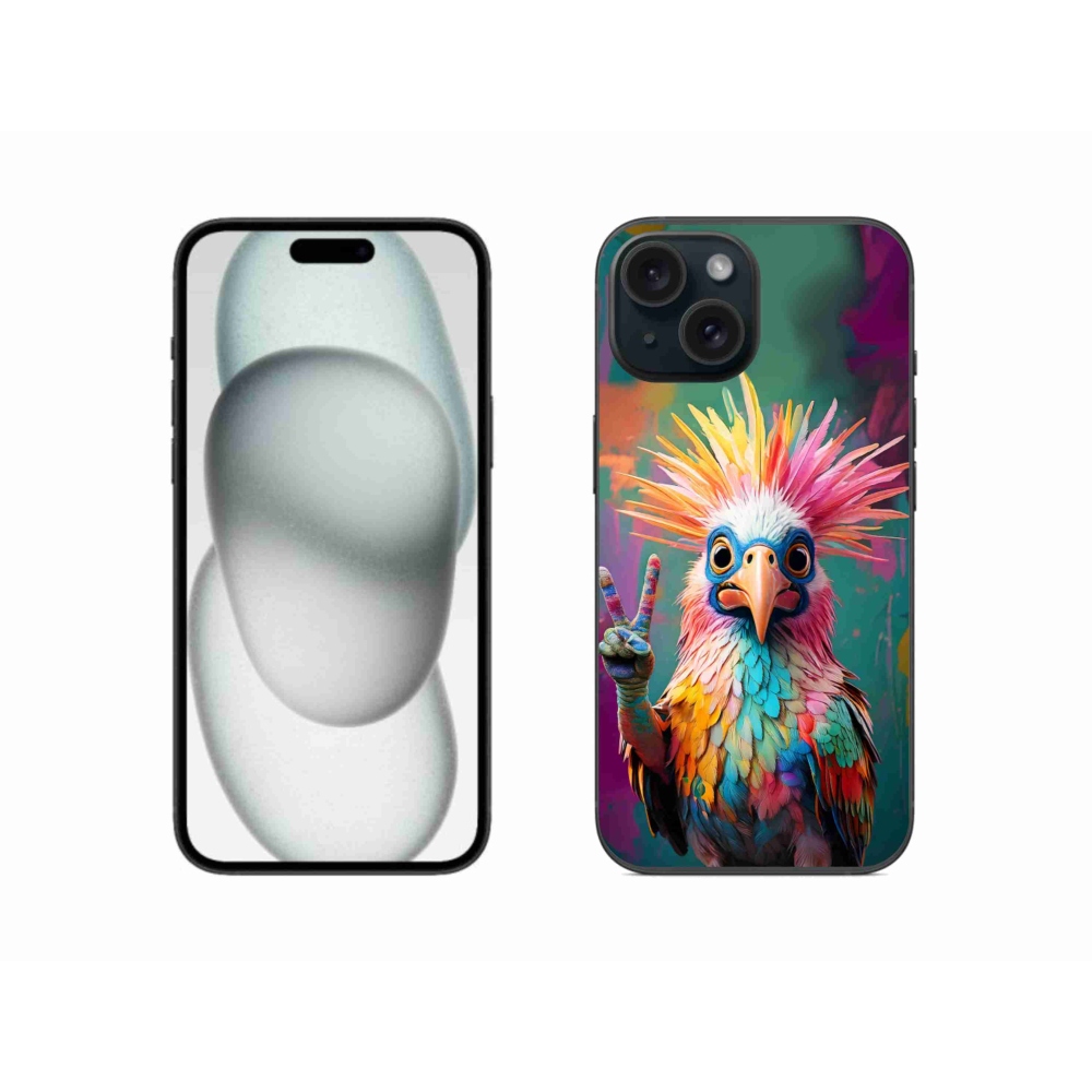 Gélový kryt mmCase na iPhone 15 - farebný rebel
