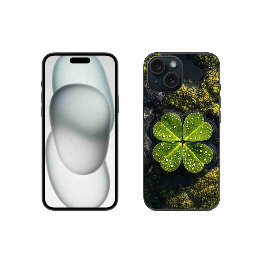 Gélový kryt mmCase na iPhone 15 - štvorlístok