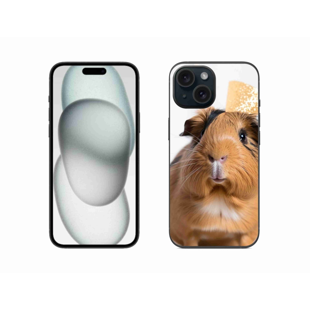 Gélový kryt mmCase na iPhone 15 - hnedé morča