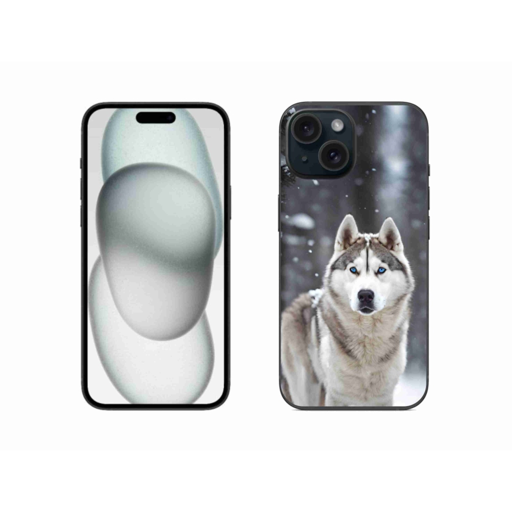 Gélový kryt mmCase na iPhone 15 - husky 2