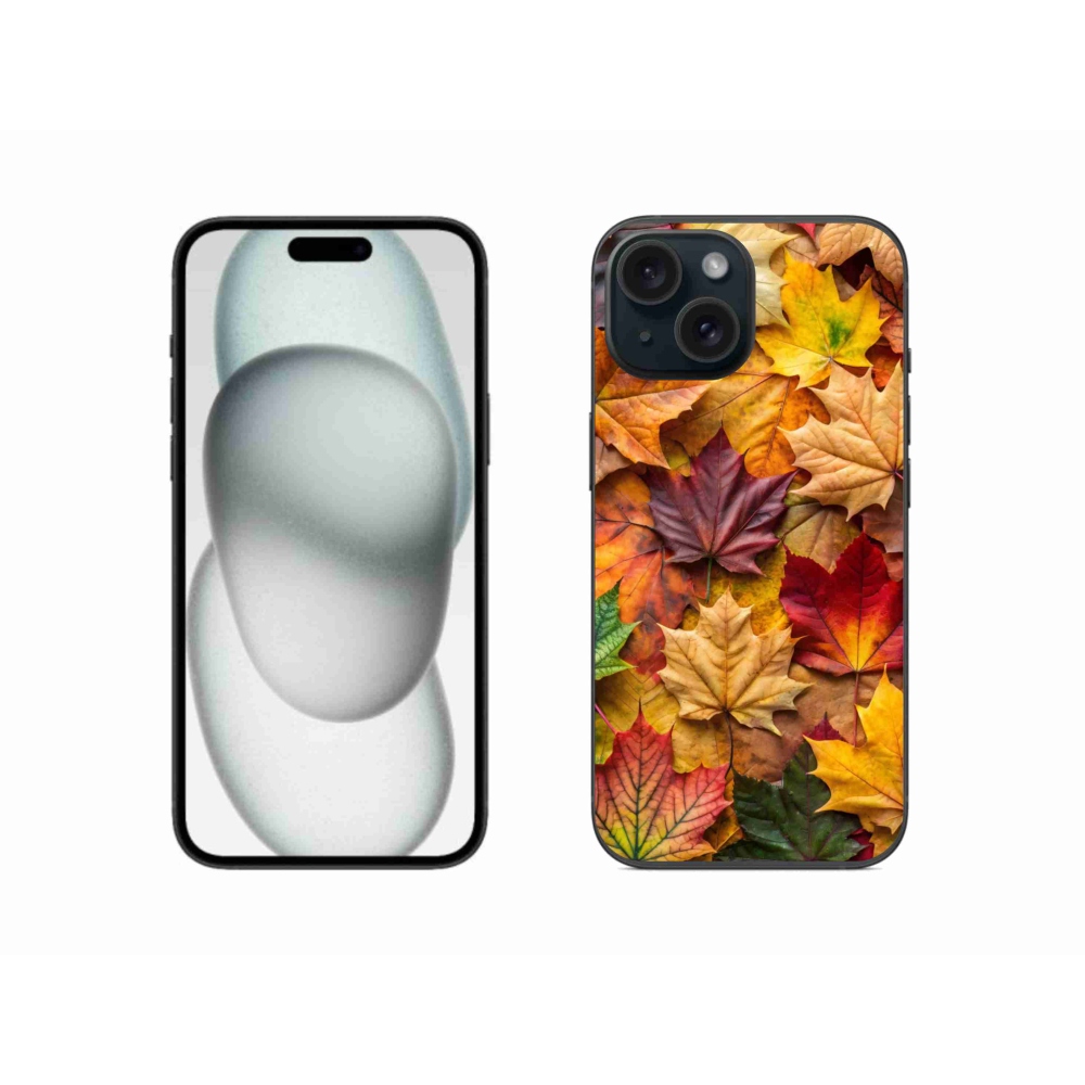 Gélový kryt mmCase na iPhone 15 - javorové listy 2