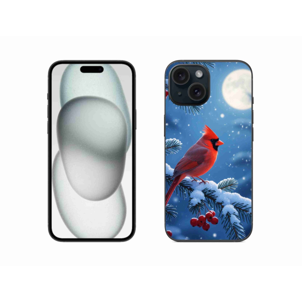 Gélový kryt mmCase na iPhone 15 - kardinál červený