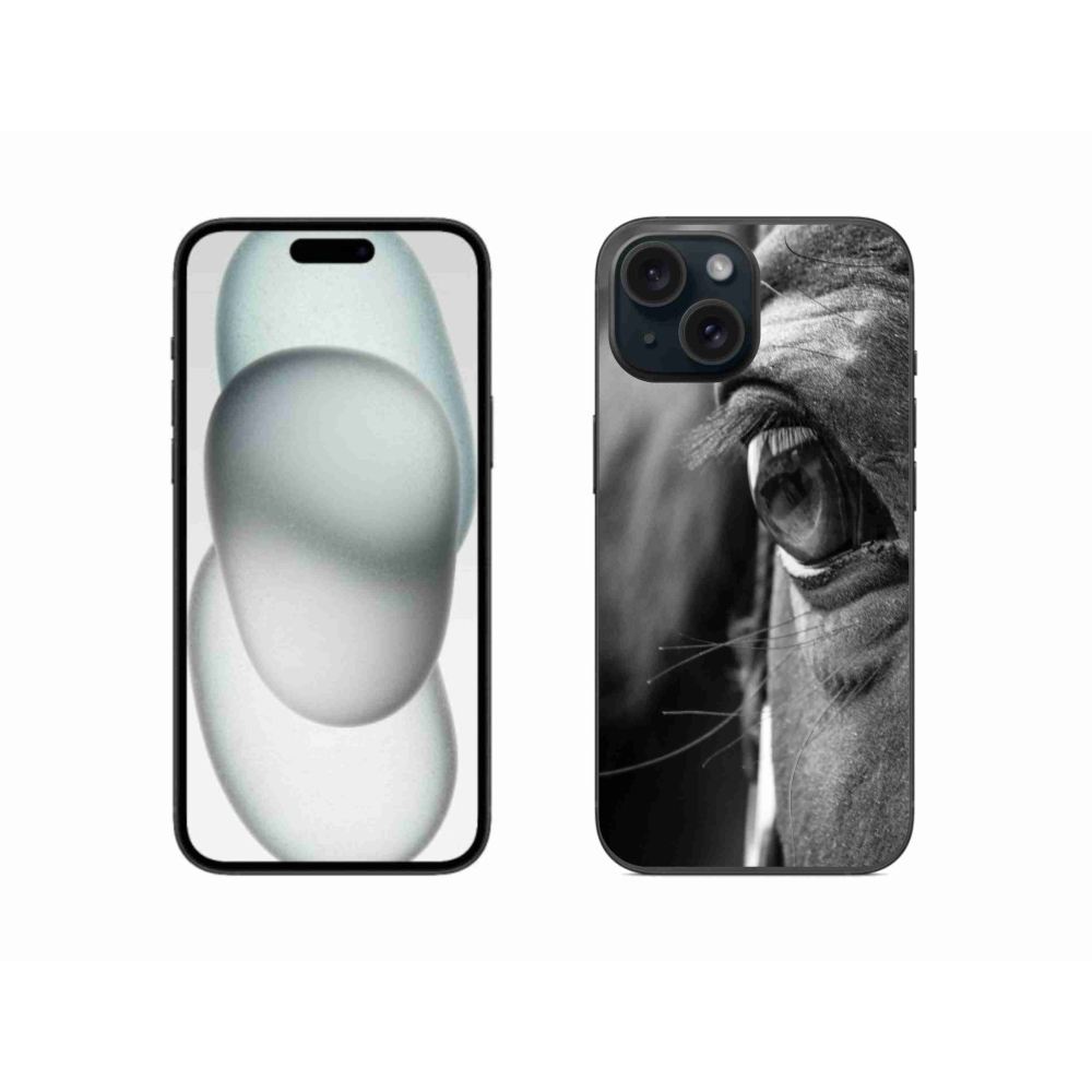 Gélový kryt mmCase na iPhone 15 - konský pohľad
