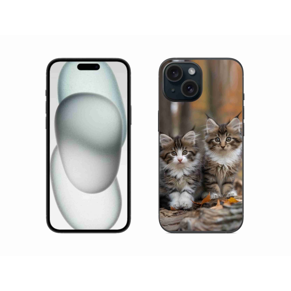 Gélový kryt mmCase na iPhone 15 - mačacie duo 3