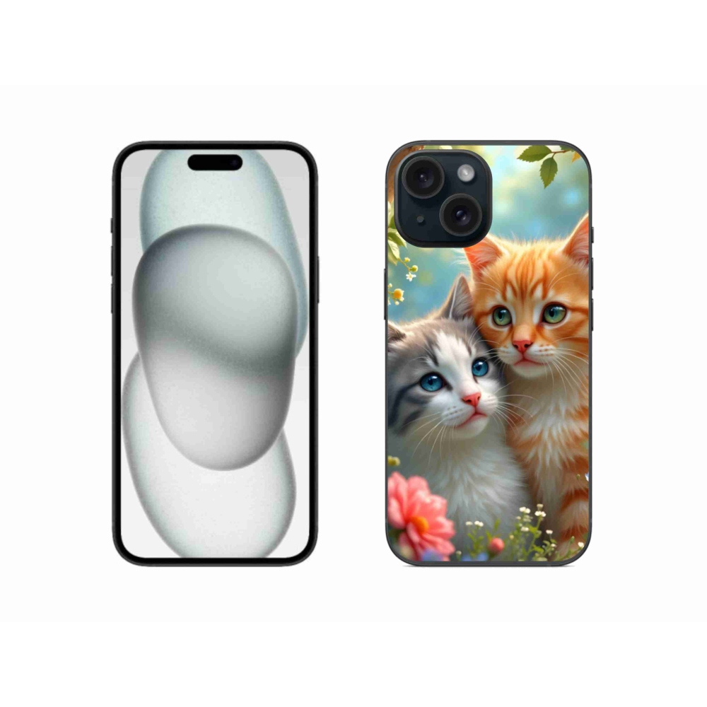 Gélový kryt mmCase na iPhone 15 - mačacia láska 2