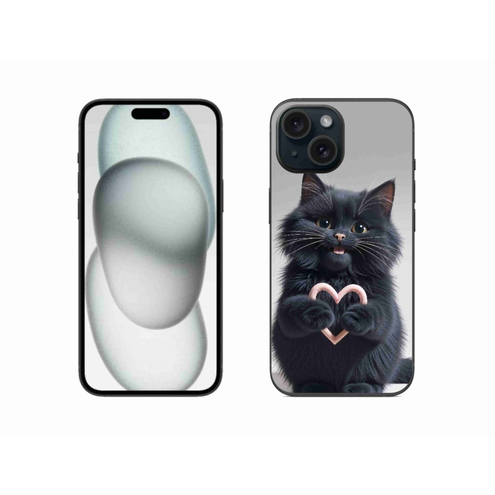 Gélový kryt mmCase na iPhone 15 - mačacia láska 3