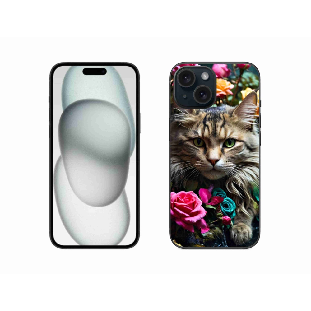 Gélový kryt mmCase na iPhone 15 - mačacie pohľad 2