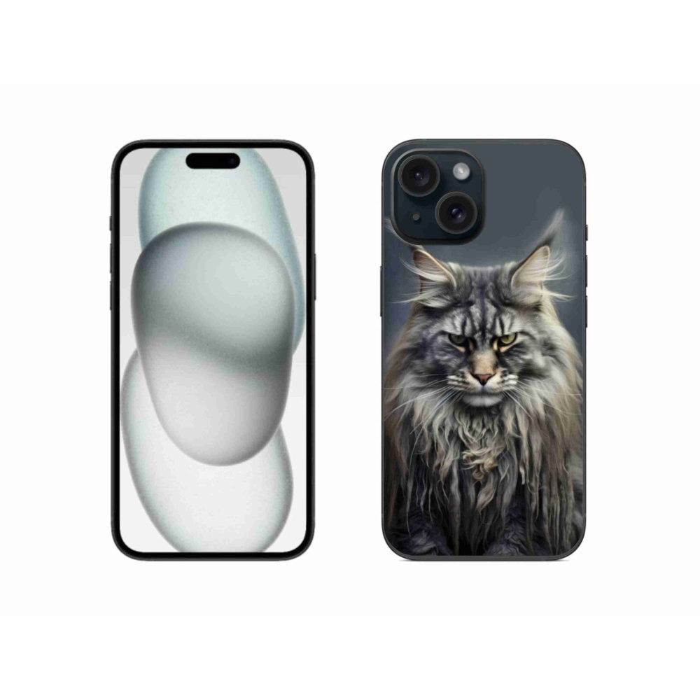 Gélový kryt mmCase na iPhone 15 - mačacie pohľad 4