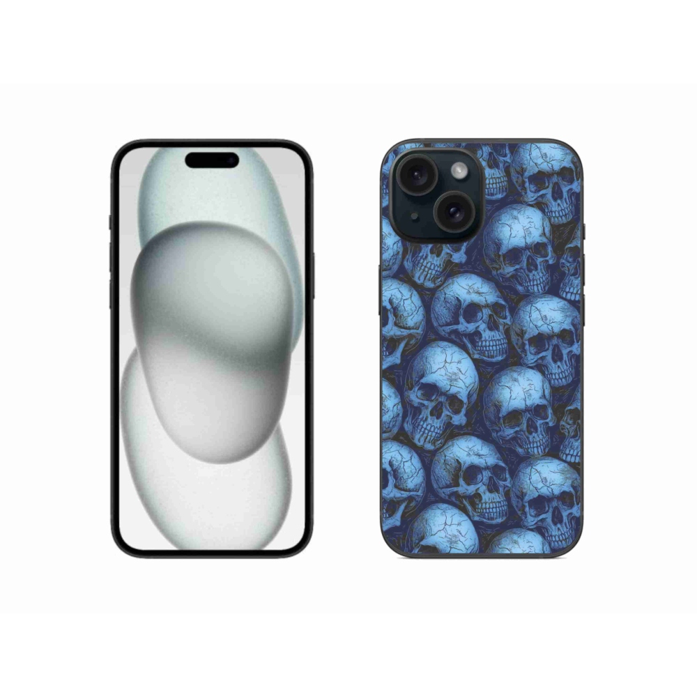 Gélový kryt mmCase na iPhone 15 - lebky