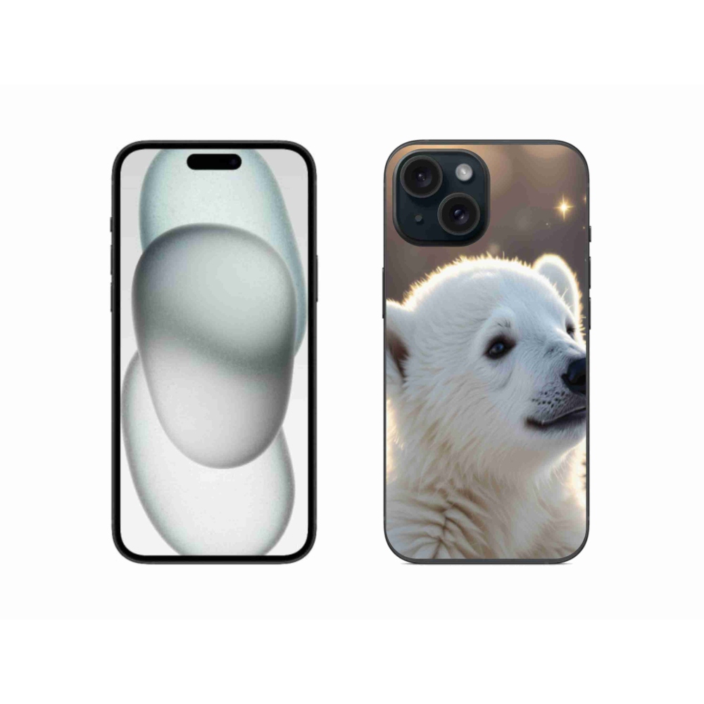 Gélový kryt mmCase na iPhone 15 - ľadový medveď